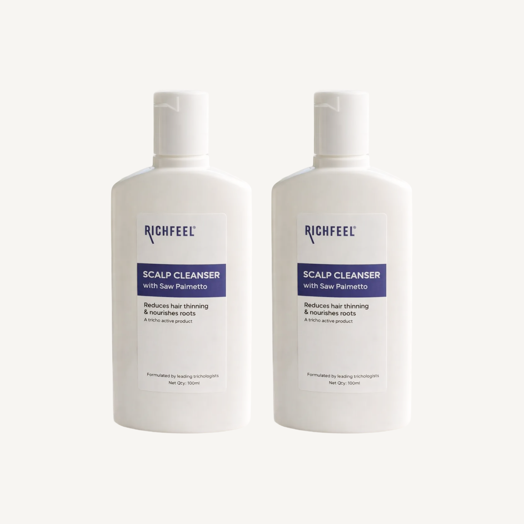 RICHFEEL Scalp Cleanser with Saw Palmetto | Premium Anti-Hair Fall & DHT Blocker Shampoo  (Pack of 2)